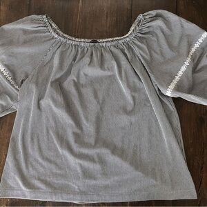 Striped Black and White Women's Top